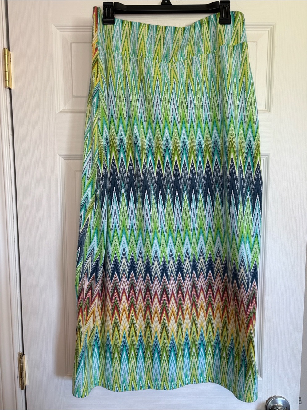 Indigo Multicolor Chevron Maxi Skirt in Green, Blue, Yellow - Picture 2 of 5